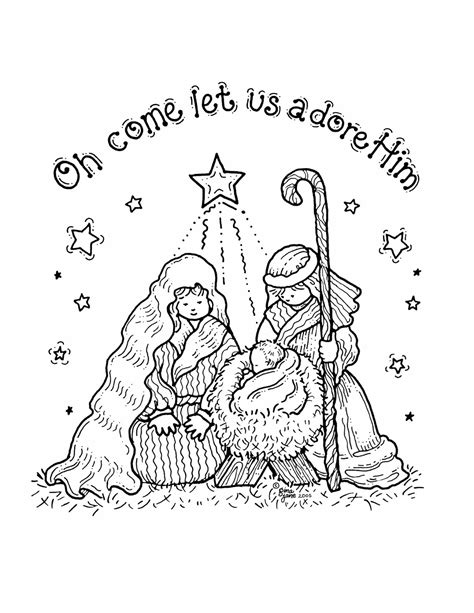 Free Printable Nativity Scene Coloring Pages Templates Printable Download