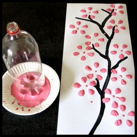 Cherry Blossom Art From A Recycled Soda Bottle Crafts Cheap Crafts