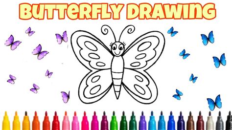 How To Draw Butterfly L Butterfly Drawing For Kids L Butterfly Drawing