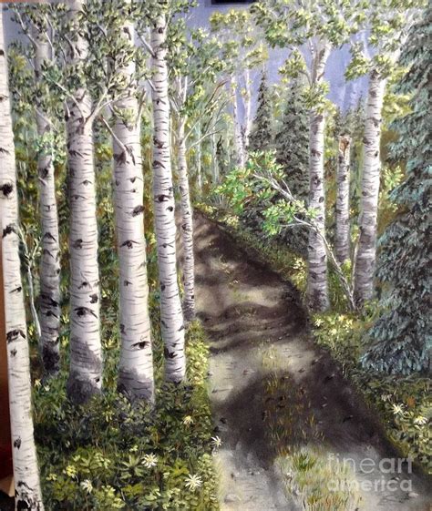 Birch Trees Along Kennys Road Painting By J O Huppler