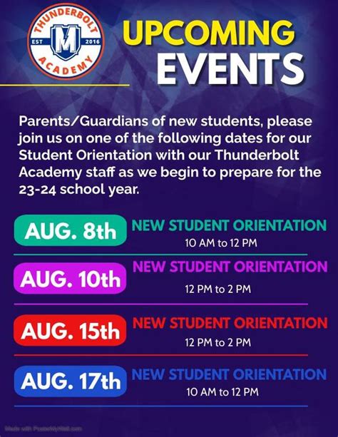 New Student Orientations Thunderbolt Academy