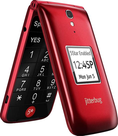 Best Buy Greatcall Jitterbug Flip Prepaid Cell Phone For Seniors Red 4043sj6red