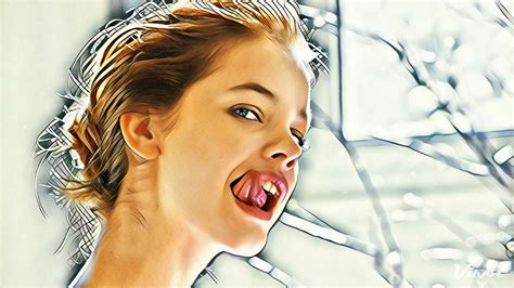 Wallpaper Face Digital Art Women Model Artwork Barbara Palvin Tongues Nose Emotion