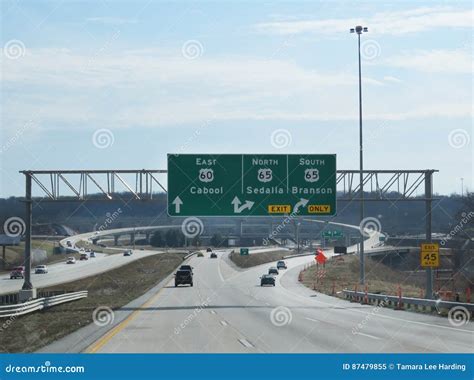 Springfield Missouri Highway System And Exit For Branson Editorial