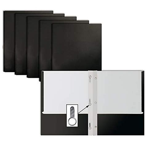 Black Paper 2 Pocket Folders With Prongs 50 Pack By Better Office