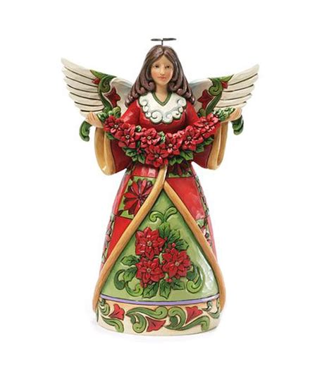 Jim Shore Angel With Poinsettia Table Figurine Wind And Weather