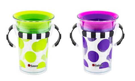 Sassy Spoutless Grow Up Cup With Trainer Handles 7 Ounces 6 Months