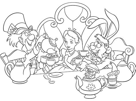 Sign up to receive alerts when a new coloring page is posted each week and/or click here to view more coloring pages! Coloring page - Alices Tea Party