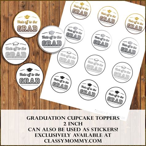 Printable Cupcake Toppers Graduation