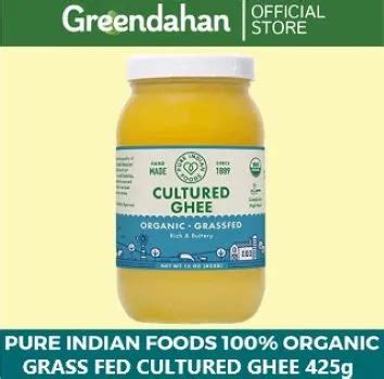 Pure Indian Foods Grass Fed Organic Cultured Ghee 15 Oz 425 G