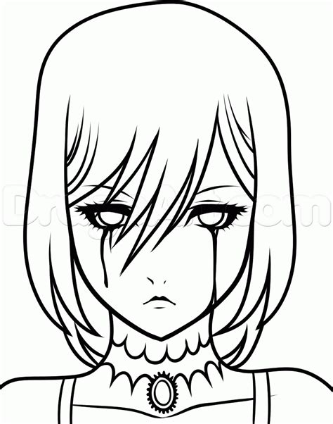 Sad Anime Girl Drawing Free Download On Clipartmag