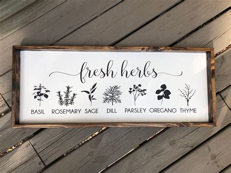 Fresh Herbs Wooden Sign Kitchen Sign Home Sign Farmhouse Etsy