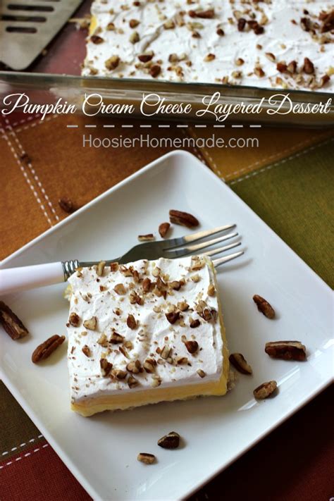 Maybe why some are having trouble with it being runny. Pumpkin Cream Cheese Layered Dessert - Hoosier Homemade