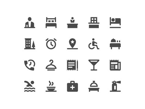 Hotel Amenities Icon Set By Bonvarg For Treebo On Dribbble