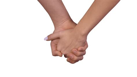 Closeup Of Hand Shake Of Nude Man And Woman On White Background Isolated Stock Footage Video