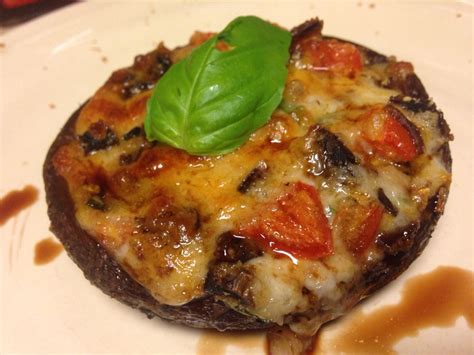 Portabella Mushroom Filled With Mozzarella Cheese Tomato And Basil