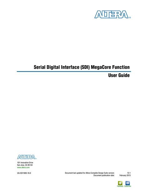 Serial Digital Interface Sdi Megacore Function User Guide Manualzz