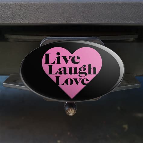 Live Laugh Love In Heart Oval Tow Trailer Hitch Cover Plug Insert Ebay