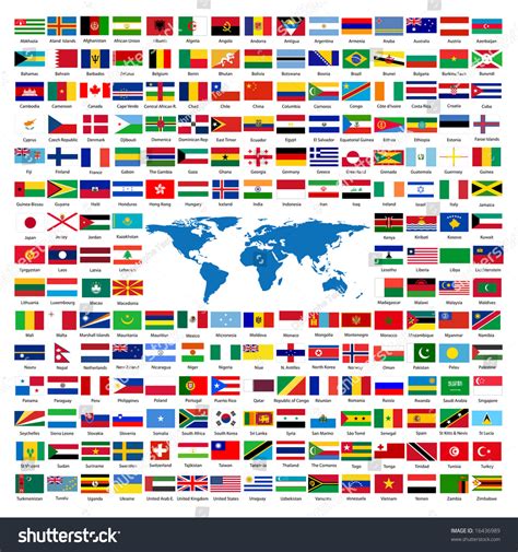 Flags Of The World Sorted Alphabetically With Official Colors And