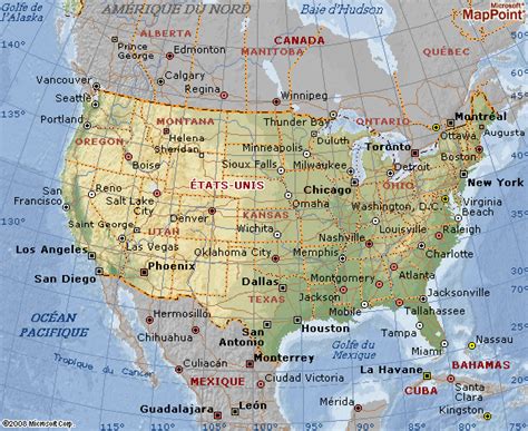 Carte Géographique Des Etats Unis Géographie Des Usa