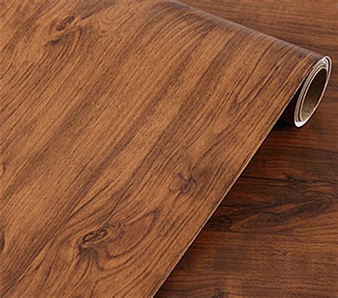 Buy Wdragon Brown Teak Wood Grain Textured Wallpaper Adhesive Paper