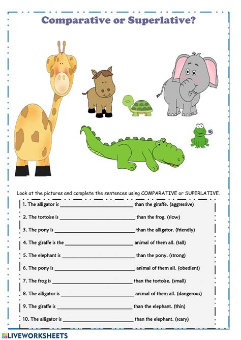 comparative and superlative adjectives interactive and downloadable worksheet you can do the