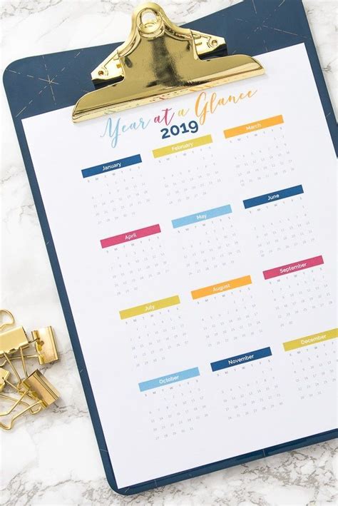 Free Printable Year At A Glance Calendar Free Printable