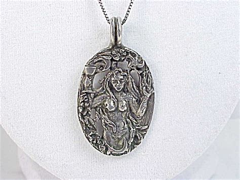 Art Nouveau Nude Woman Mermaid Sterling Silver Pendant Necklace Silver Antique At Tricia S