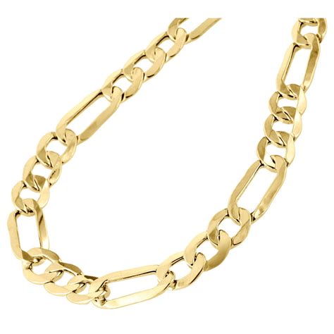 Jewelry For Less Mens Real 10k Yellow Gold Figaro Chain 10mm Necklace High Polished 22 Inch