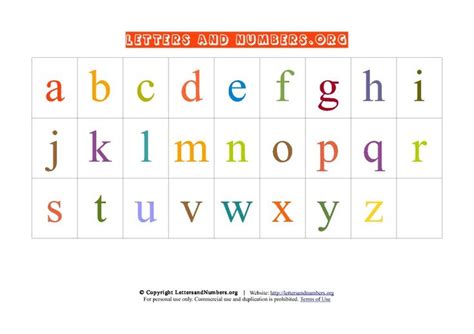 Printable A Z Letter Chart In Lowercase Printable Alphabet Letters