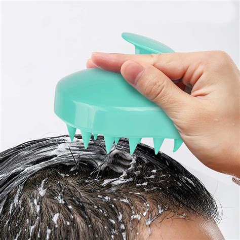 1 Pack Shampoo Brush Hair Scalp Massager Soft Silicone Comb Massage Wetand Dry For Men Women