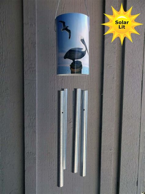 Pelican Yard Art Pvc Wind Chime With Solar Light
