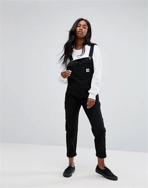Carhartt Wip Relaxed Overalls In Stretch Canvas In Black Lyst