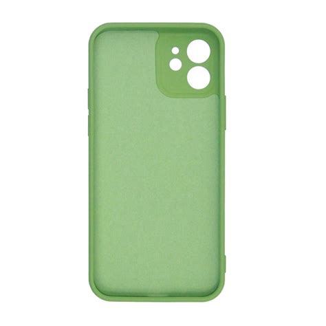 Iphone 12 Mini Soft Silicone Case Matcha Green With Camera Cover High