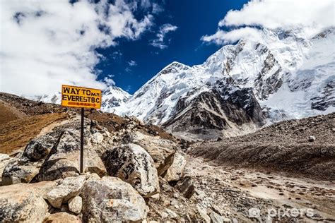 Wall Mural Mount Everest Signpost Pixersuk