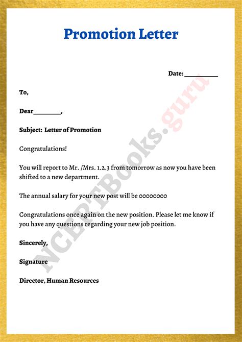 Promotion Letter Format Samples How To Write A Job Promotion Letter