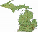 Detailed Michigan Map - MI Terrain Map