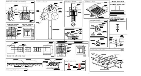 Slab Beam And Other Structures Detail 2d View Cad Construction Unit