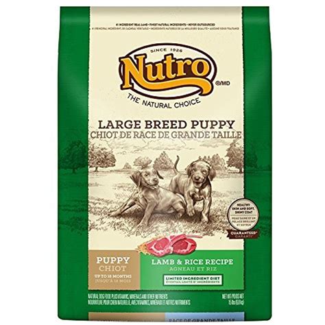 Real beef is the #1 ingredient, with added vitamins, minerals, and other nutrients to help dogs stay healthy and strong. NUTRO Large Breed Dry Puppy Food, Lamb and Brown Rice, 15 ...