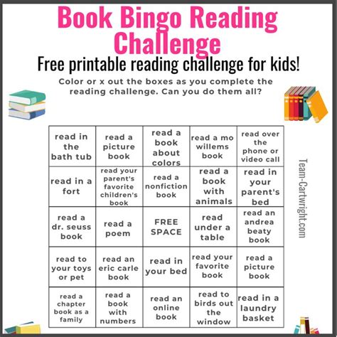 Book Bingo Free Printable Reading Challenge For Kids Reading