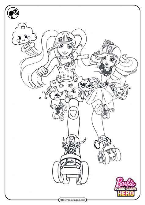 Barbie goes to the beach. Printable Barbie Video Game Hero Coloring Pages