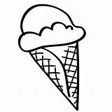 Ice Cream Coloring Cone Printable Bestcoloringpagesforkids sketch template