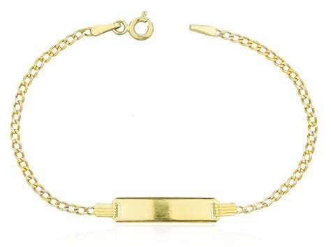 14k Gold 6 Inch Baby Id Pave Cuban Link Bracelet Go 1810 The