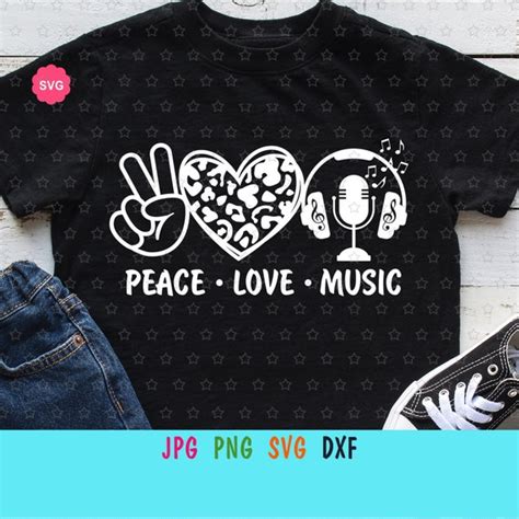 Peace Love Music Svg For Cricut Music Svg Teacher Shirt Svg Etsy