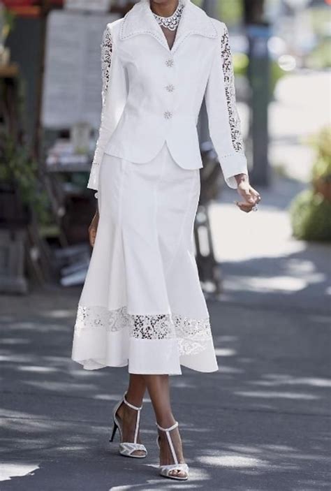 Occasions White Denim Skirt Suit Womens Wedding Chruch Evening Dinner