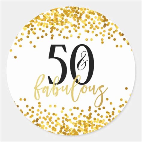 Gold 50 And Fabulous Birthday Party Stickers Uk