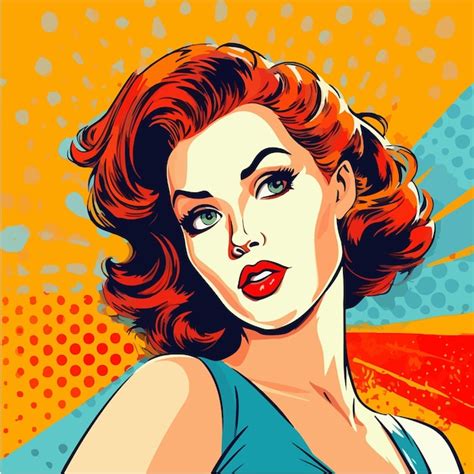 premium vector pop art pinup girl retro color style comic glamour gorgeous abstract colorful lady