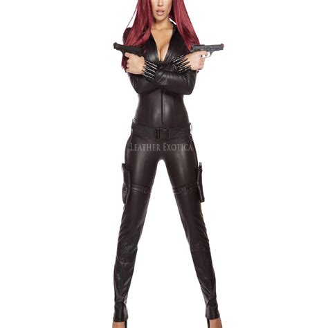 Alluring Assassin Style Leather Catsuit For Women Leatherexotica