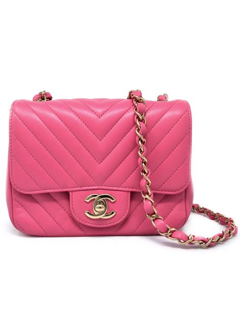Chanel Pink Chevron Mini Flap Bagbutler