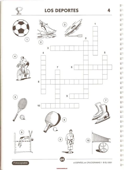 Crucigramas Spanish Class Crossword Education Physical Education